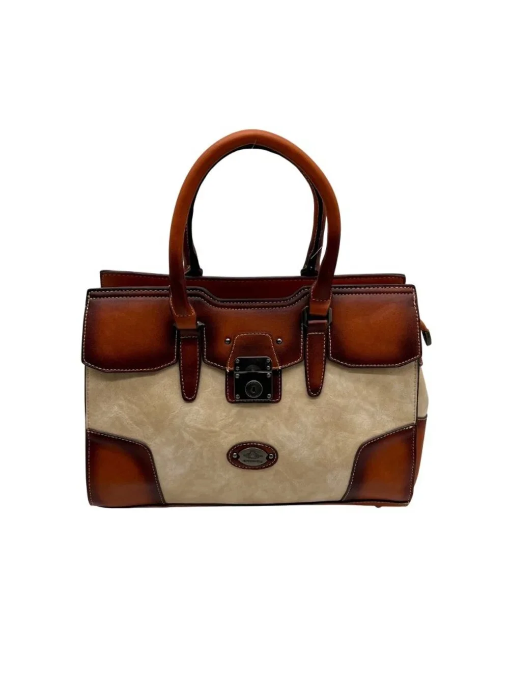 Hema Zhuofan Brown Vegan Leather Weekender Satchel
